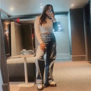 kendall and kylie white mock neck long sleeve